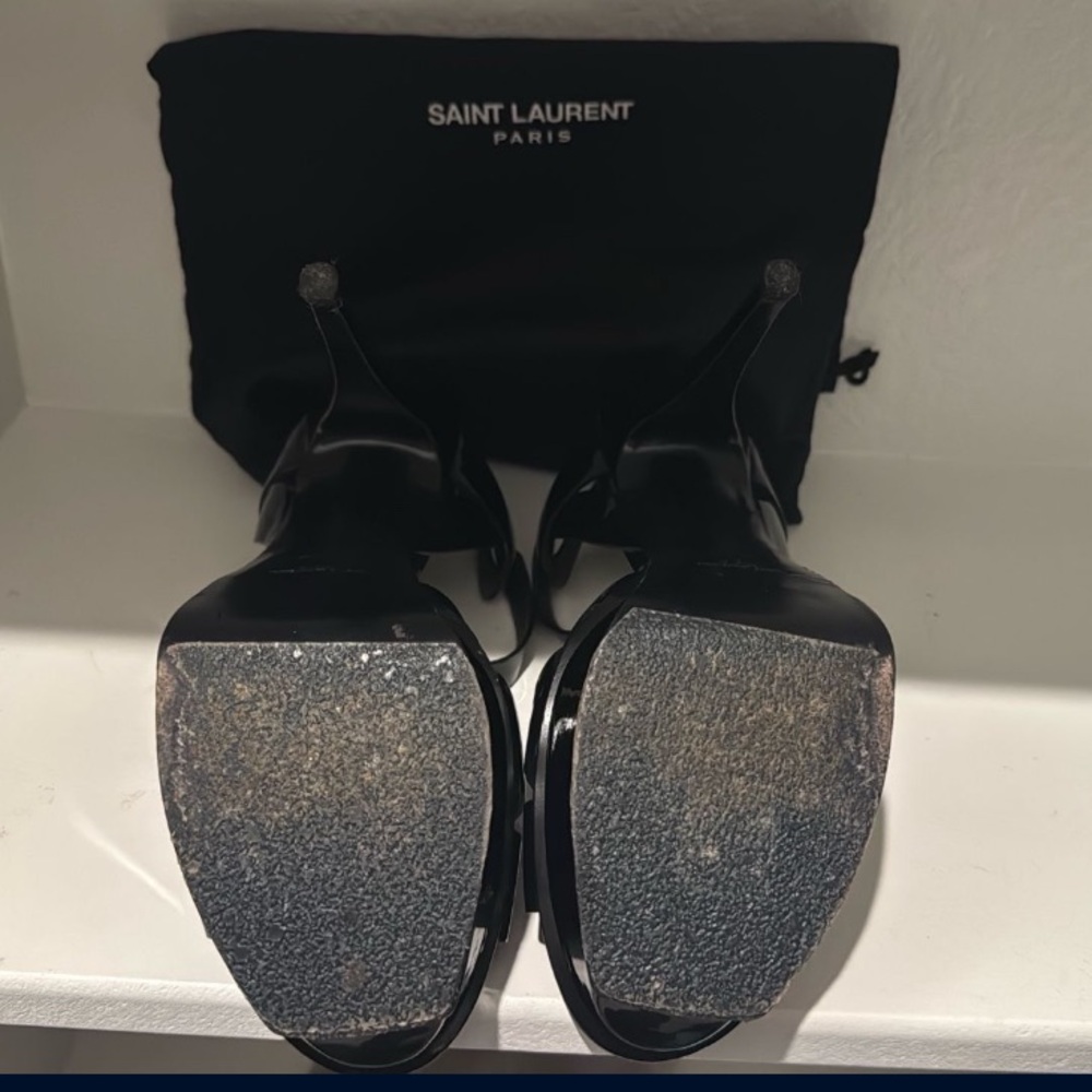 YSL Black Patent Leather Sandals - Picture 2 of 4